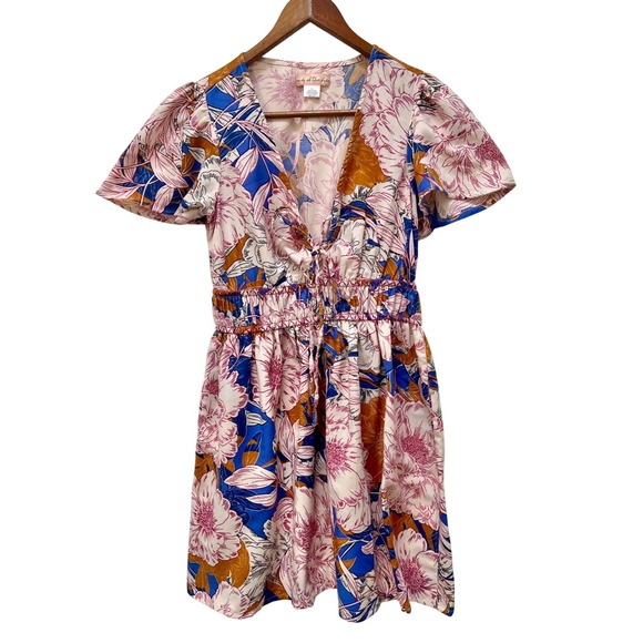 Band Of The Free Dresses & Skirts - Band of the Free Floral Smocked Waist Mini Dress Pink S Boho Summer Festival